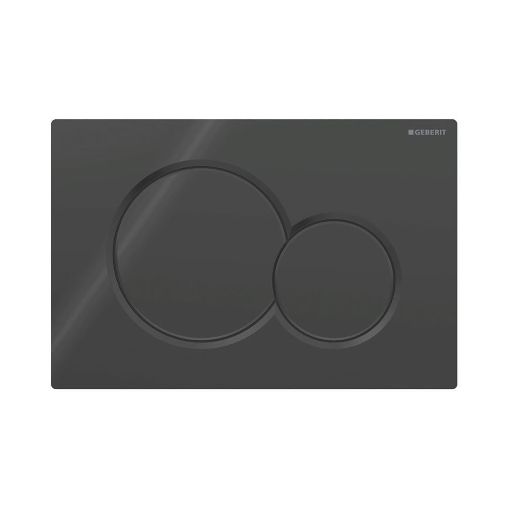 Cutout image of Geberit Sigma01 Round Black Dual Flush Plate